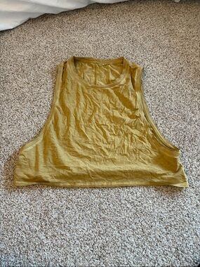 lululemon athletica Cropped Muscle Tank in Mustard Yellow